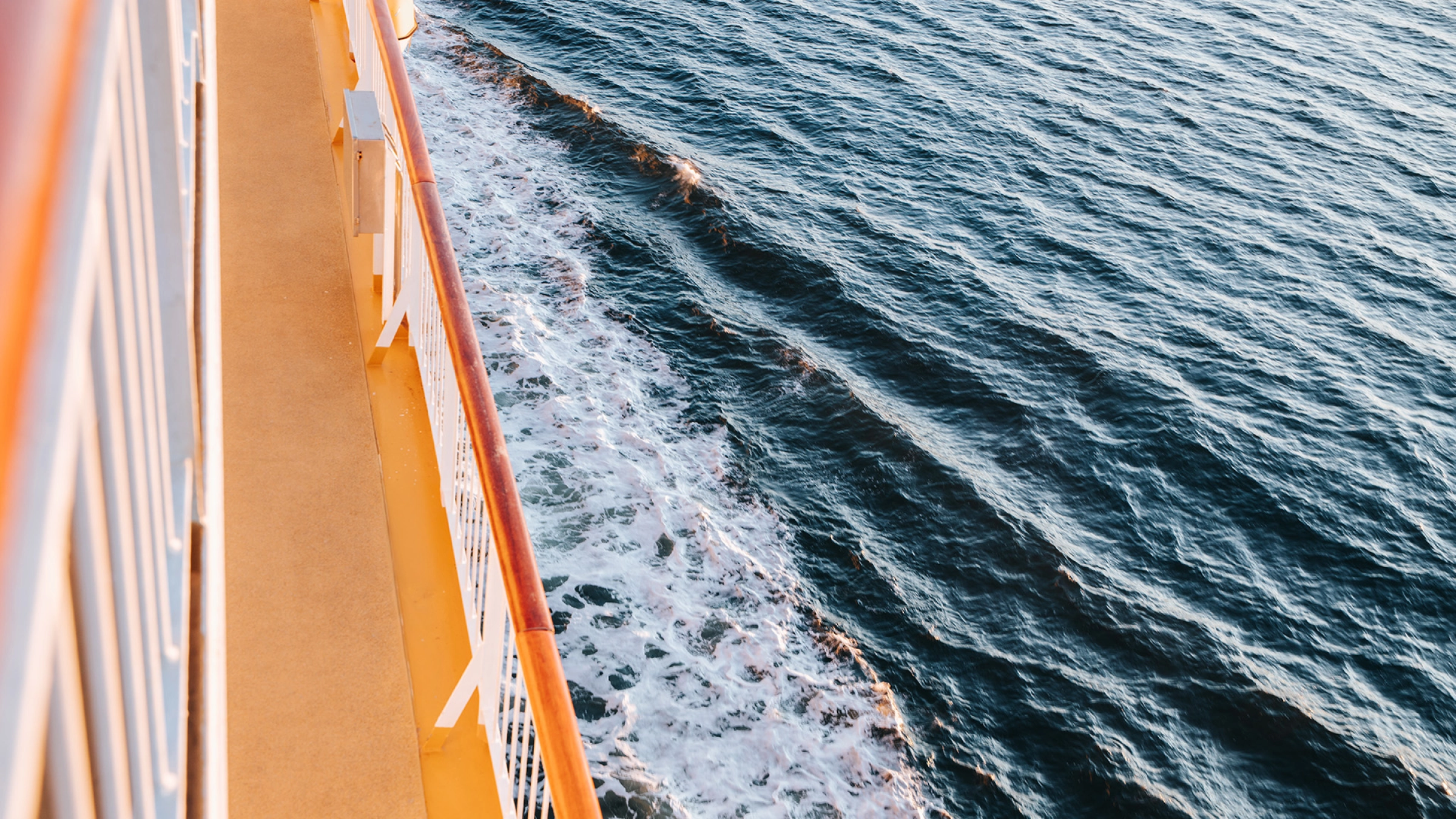 Side of a ship with water below