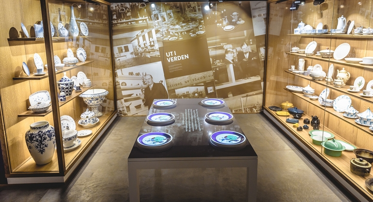 Porslin på ett museum i Porsgrunn